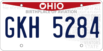 OH license plate GKH5284