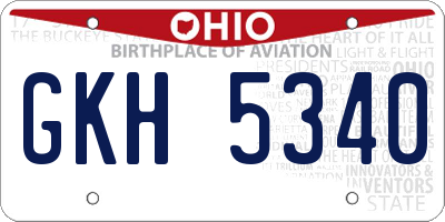 OH license plate GKH5340