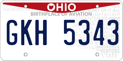 OH license plate GKH5343