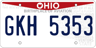 OH license plate GKH5353