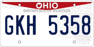 OH license plate GKH5358