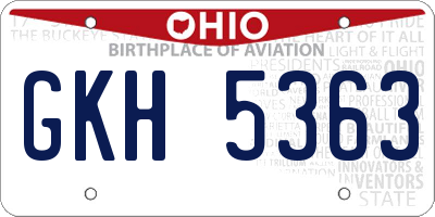 OH license plate GKH5363