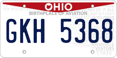 OH license plate GKH5368