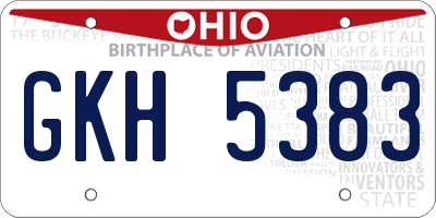 OH license plate GKH5383