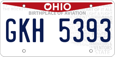 OH license plate GKH5393
