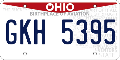 OH license plate GKH5395
