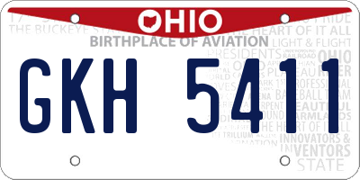 OH license plate GKH5411