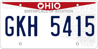 OH license plate GKH5415