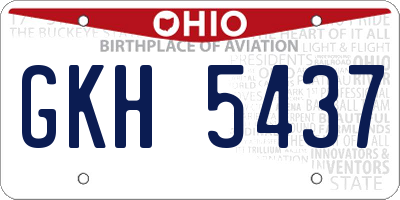 OH license plate GKH5437