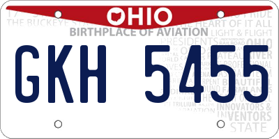 OH license plate GKH5455