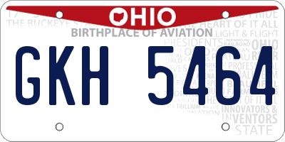 OH license plate GKH5464