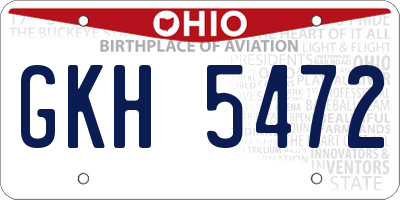 OH license plate GKH5472