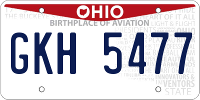 OH license plate GKH5477