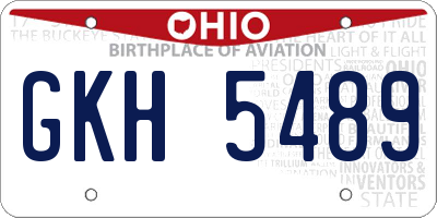 OH license plate GKH5489