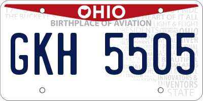 OH license plate GKH5505