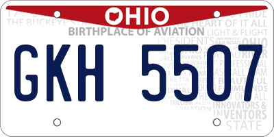 OH license plate GKH5507