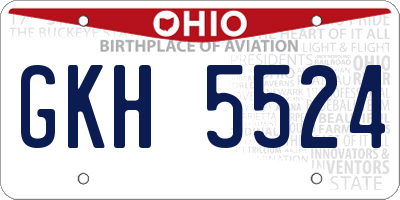 OH license plate GKH5524
