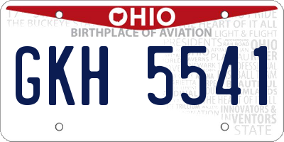 OH license plate GKH5541