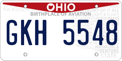 OH license plate GKH5548
