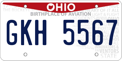 OH license plate GKH5567