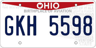 OH license plate GKH5598