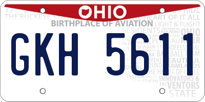 OH license plate GKH5611