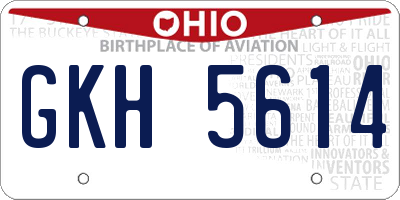 OH license plate GKH5614