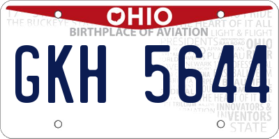 OH license plate GKH5644