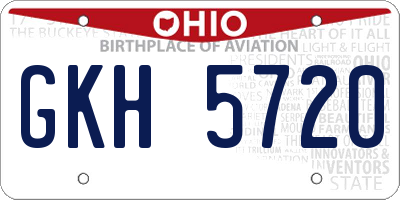 OH license plate GKH5720