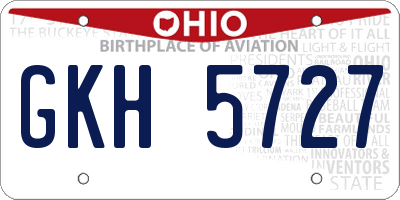 OH license plate GKH5727