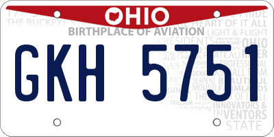 OH license plate GKH5751