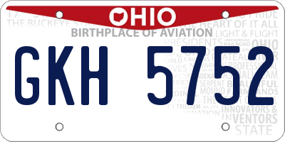 OH license plate GKH5752