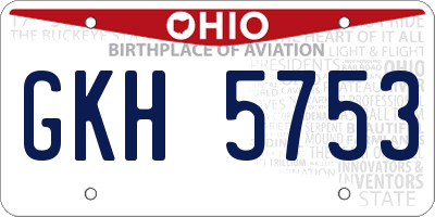 OH license plate GKH5753