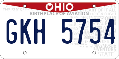 OH license plate GKH5754
