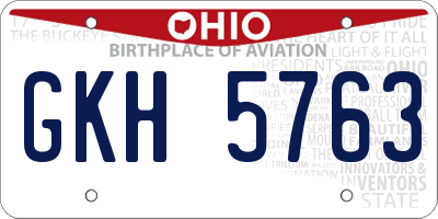 OH license plate GKH5763