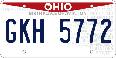 OH license plate GKH5772