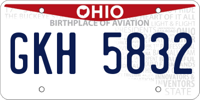 OH license plate GKH5832