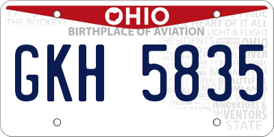 OH license plate GKH5835