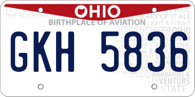 OH license plate GKH5836
