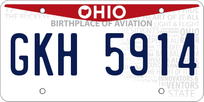 OH license plate GKH5914
