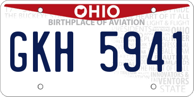 OH license plate GKH5941
