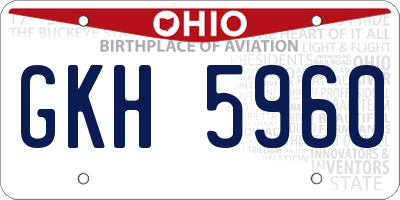 OH license plate GKH5960