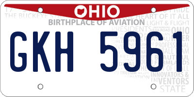 OH license plate GKH5961