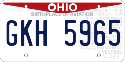 OH license plate GKH5965
