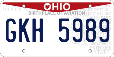 OH license plate GKH5989