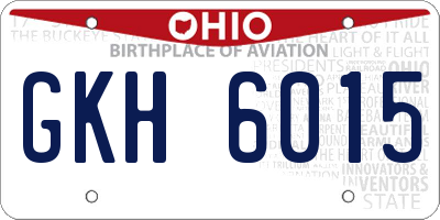 OH license plate GKH6015