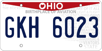 OH license plate GKH6023