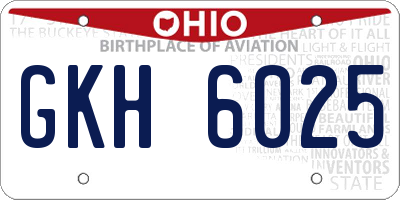 OH license plate GKH6025