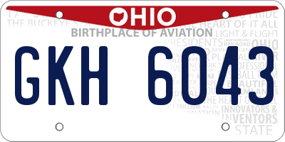OH license plate GKH6043