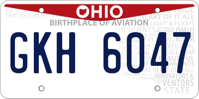 OH license plate GKH6047